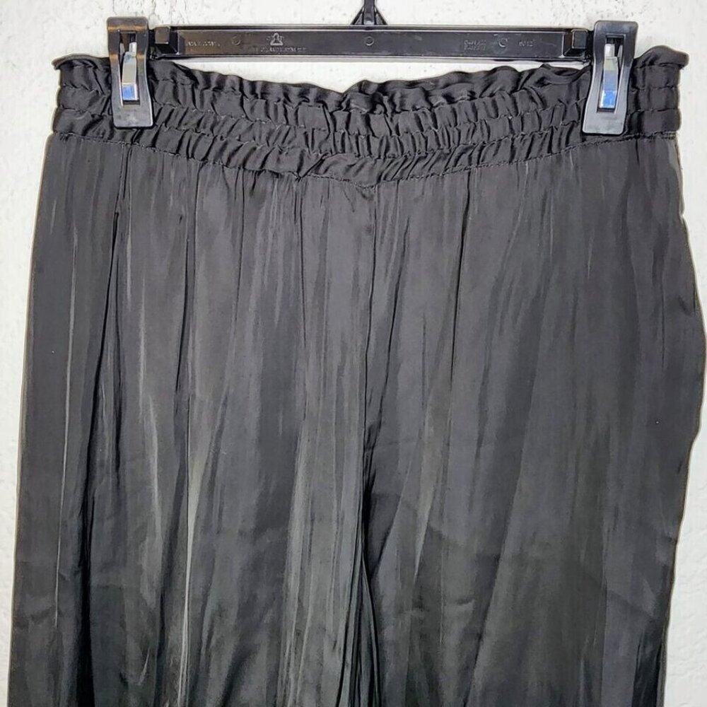 Maison d'Amelie Paris Anthropologie Wide Leg Pants Sz 12 Black Paperbag Waist - Picture 3 of 15